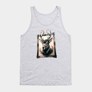 Framed Stag Hotwife Watcher Tank Top
